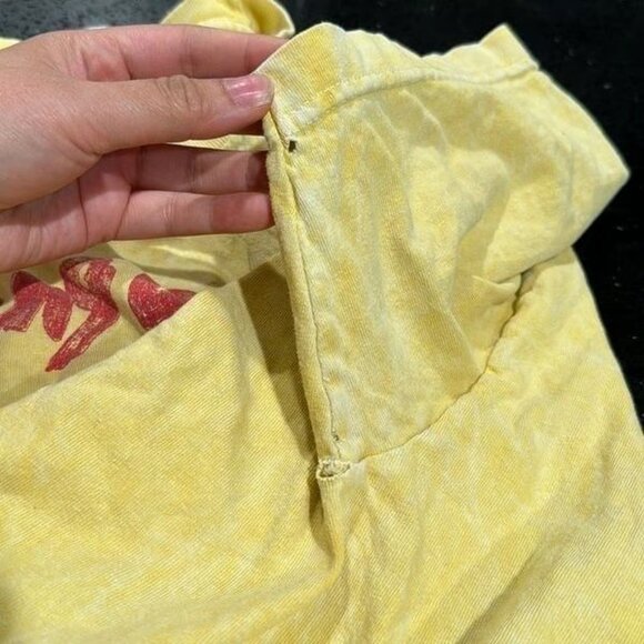Daydreamer For Free People Rolling Stones Graphic Print Shirt Yellow Size S - Picture 4 of 4